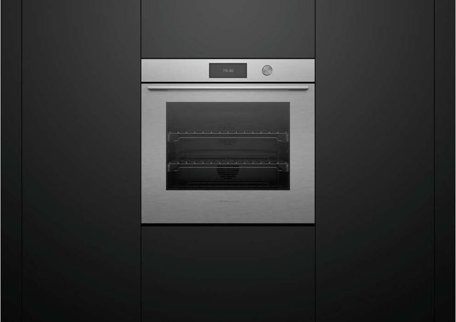 Fisher & Paykel Series 9 Contemporary 30" Brushed Silver Glass Single Electric Wall Oven with Self-Cleaning-2