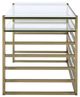 ACME Furniture Shona Glass Top Writing Desk with Antique Gold Base-3