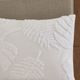 Olliix by Madison Park 3 Piece White Full/Queen Bahari Tufted Cotton Chenille Palm Duvet Cover Set-5