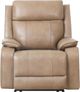 Primo™ International Heritage Brindle Leather-Match Taupe Power Glider Recliner-0