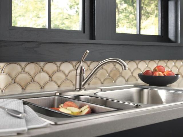 Delta 134 / 100 / 300 / 400 Stainless Single Handle Kitchen Faucet-1