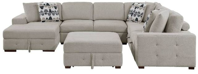 Homelegance® Raife 5-Piece Taupe Left-Arm Facing Sleeper Sectional with Chaise and Ottoman-2