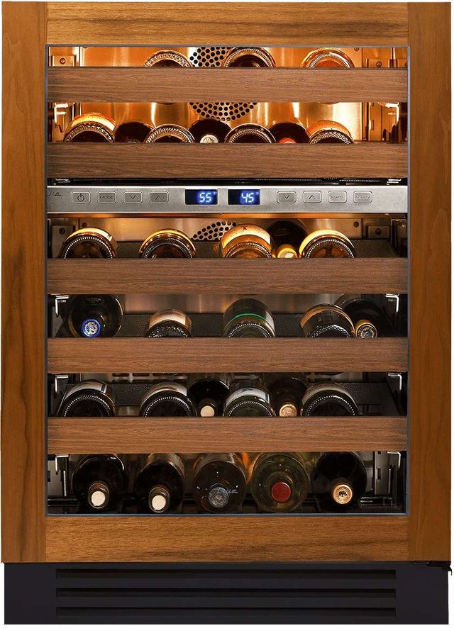 True® 24” 5.3 Cu. Ft. Glass Panel Ready Dual Zone Right Hinge Undercounter Wine Cooler-0