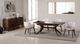 Furniture of America® Hadsten 5-Piece Beige/Rich Walnut 78" Dining Table Set-2
