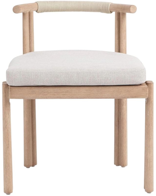 Classic Home Oliver 2-Piece Butterscotch Fabric/Wooden Outdoor Dining Chair Set-2
