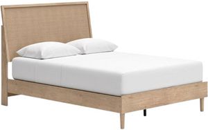 Front view of the Signature Design by Ashley® Cielden Two-Tone Queen Panel Bed on a white background.