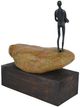 Currey & Company Man on Rock Bronze/Brown Small Sculpture-3