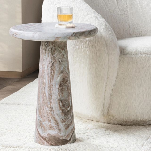 Classic Home Huxley Rusty Gray 18" Marble End Table-1