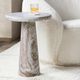 Classic Home Huxley Rusty Gray 18" Marble End Table-1