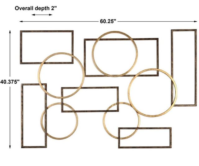 Uttermost® Elias Brushed Bronze/Gold Leaf Wall Decor-2