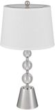 Cal® Lighting & Accessories Stacked Orb 2-Piece Brushed Steel/Crystal Table Lamp Set-2