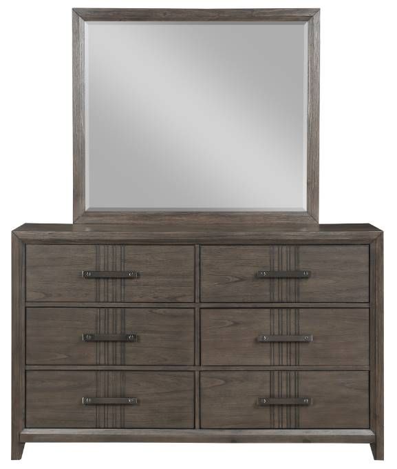 New Classic® Home Furnishings Landon Walnut Dresser and Mirror-2