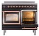 Ilve® Nostalgie II Noblesse 40'' Glossy Black Pro Style Induction Range with Copper Trim-4