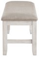 Homelegance® Savile Brushed Antique White/Light Gray Bench-3