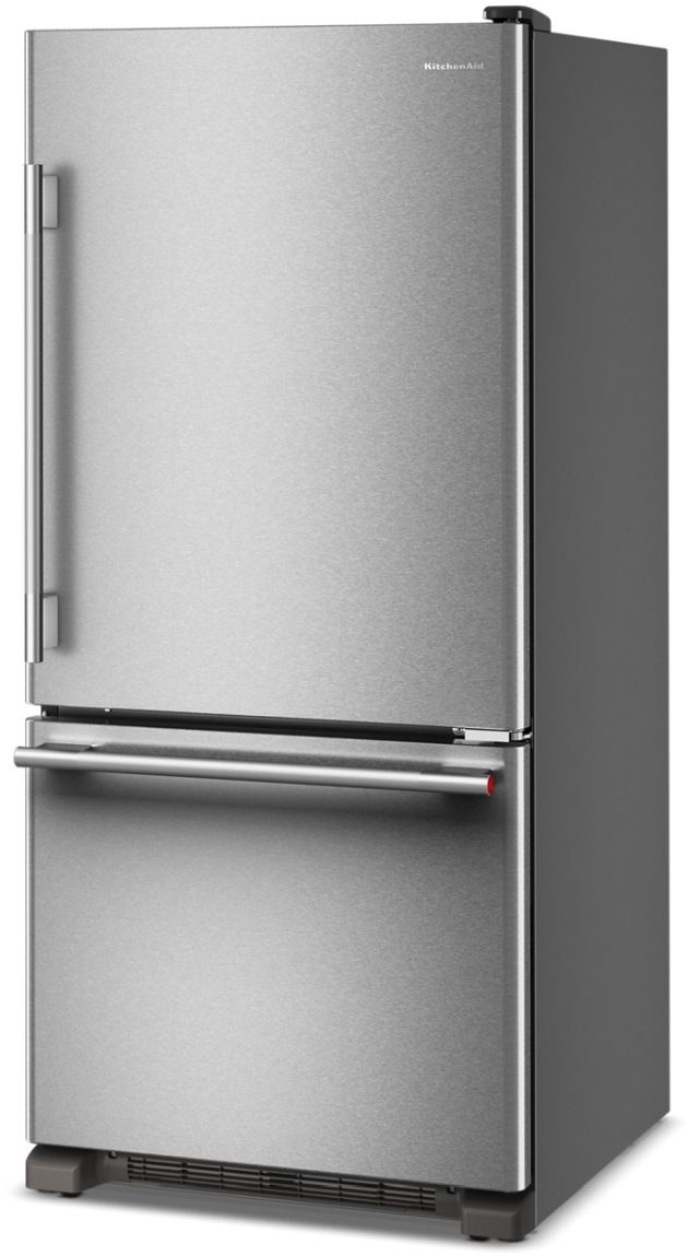 KitchenAid® 30" 19 Cu. Ft PrintShield® Stainless Steel Bottom Freezer Refrigerator with Right Door Swing-3