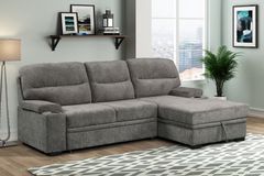 Cyril 2 Piece Sectional with Pop Up Sleeper in Brown