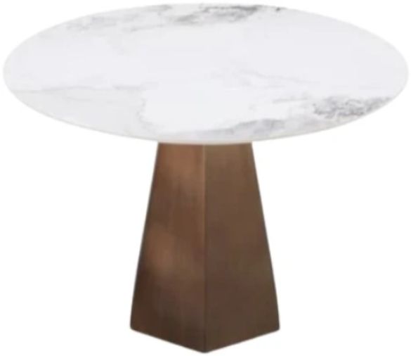 Modus Furniture Crossroads 2.0 Carmel Chanelle Top Round Dining Table with Bronze Base-0