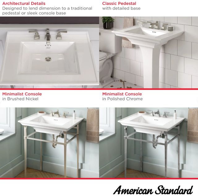 American Standard Town Square® S White Drop-In Sink with Center Hole Only-4