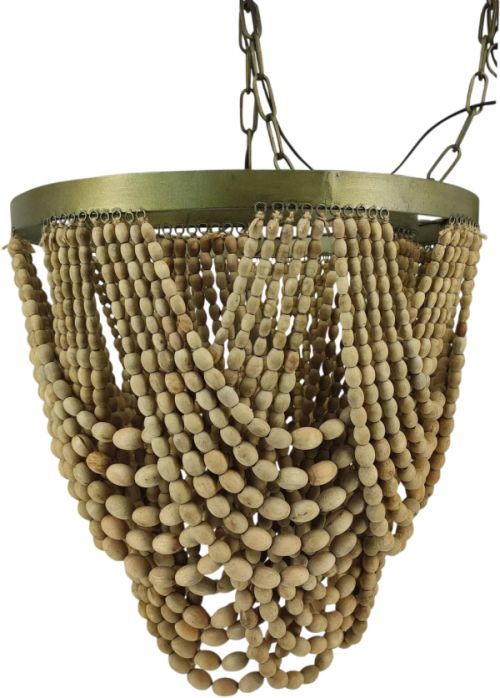 Harp & Finial® Saunders Brass/Natural Chandelier-0