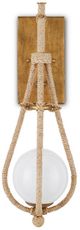 Currey & Company Passageway Natural/Gold/White Wall Sconce-2