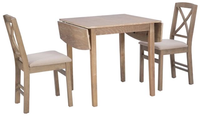 Linon Torino 3-Piece Gray Wash Drop Leaf Dining Set-0