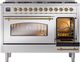 Ilve® Nostalgie II 48" Stainless Steel Pro Style Dual Fuel Range with Brass Trim-3