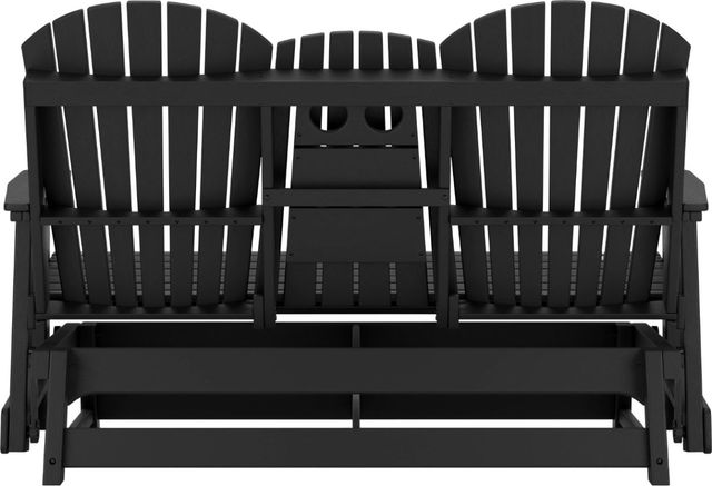 Signature Design by Ashley® Hyland Wave Black Polyethylene Outdoor Glider Loveseat-4