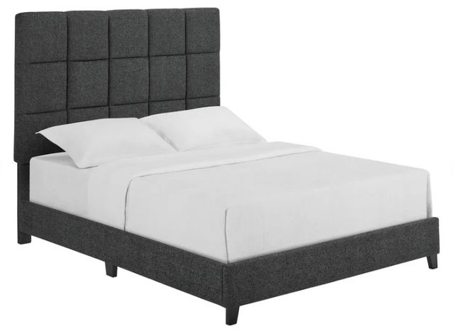 Legends Home Bridger Endurance Graphite Square Queen Upholstered Panel Bed