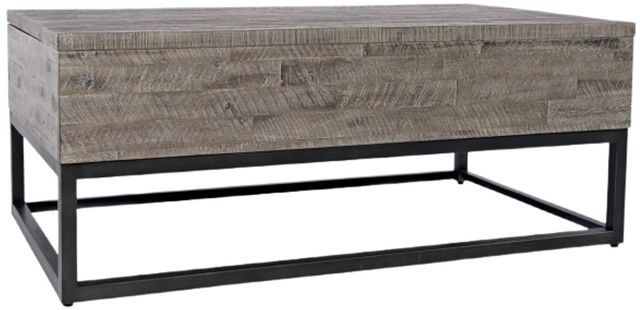 Jofran Inc. East Hampton Distressed Gray Lift Top Cocktail Table with Black Base-0
