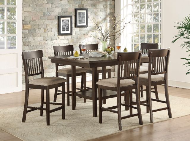 Homelegance® Balin Dark Brown Counter Height Chair-1