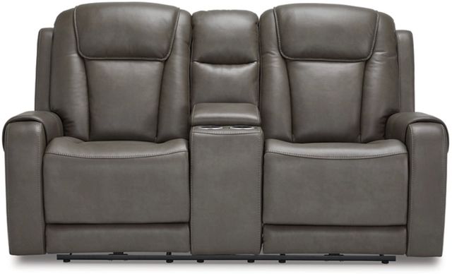 Signature Design by Ashley® Card Player Smoke Power Reclining Loveseat-1