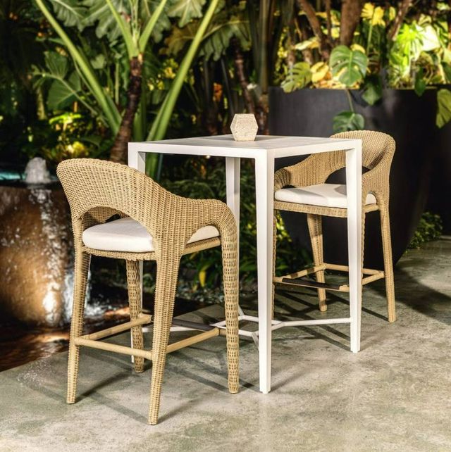 Uttermost® Montellano White Aluminum Indoor-Outdoor Bar Table-1