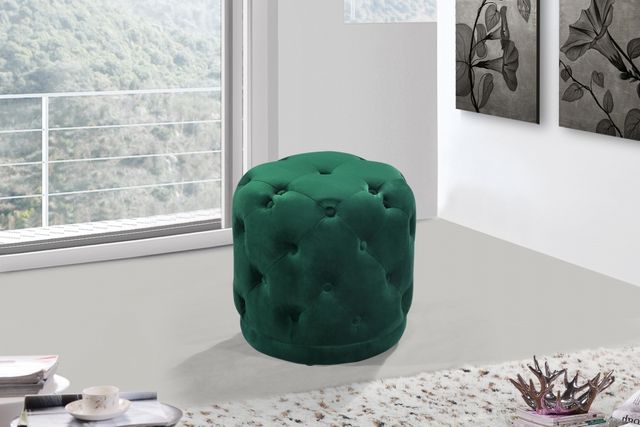 Meridian Furniture Harper Green Velvet Stool-1