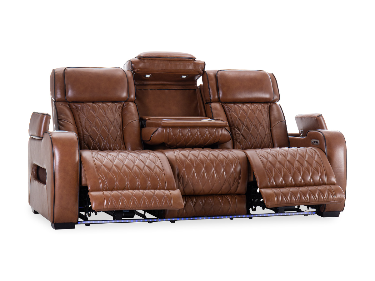 Alan Saddle Power Leather Sofa | Bob Mills Furniture