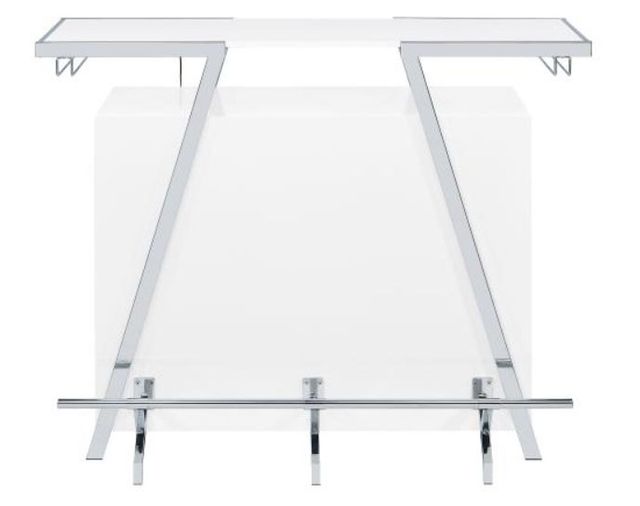 Coaster® Araceli Chrome/White Bar Wine Cabinet-1