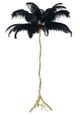A & B Home Black/Gold Dita Feather Floor Lamp-0