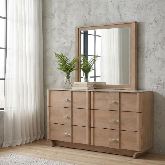 Coaster® Leanne Light Oak Dresser and Mirror Set-1