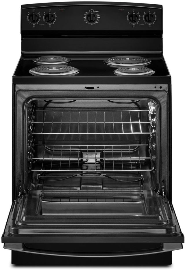 Amana® 30" Black Freestanding Electric Range with Extra-Large Oven Window-1