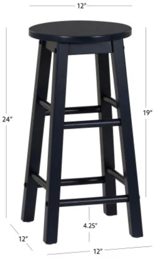 Linon Abby Navy Round Counter Stool-2