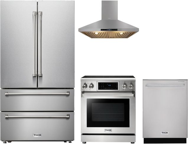 Thor Kitchen® 4 Piece Stainless Steel Electric Kitchen Package-0