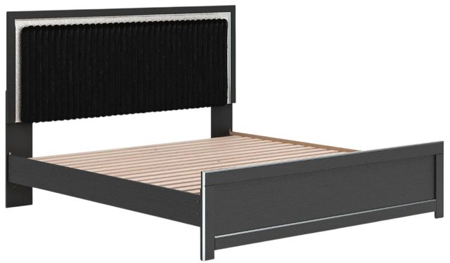 Signature Design by Ashley® Zuraleus Black King Upholstered Platform Bed-3