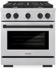 ZLINE Autograph Edition Paramount 30" Satin Stainless Steel Pro Style Dual Fuel Range with Matte Black Accents-0