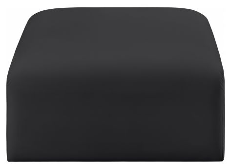 Meridian Furniture Arc Black Vegan Leather Ottoman-1