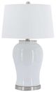 A & B Home Bianca White Ceramic Table Lamp-0