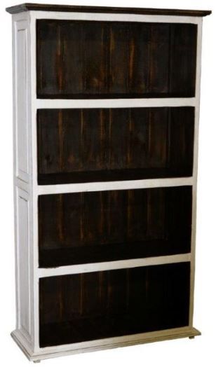 Million Dollar Rustic Weathered White Large Bookcase-0