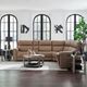 Liberty Furniture Camden 6-Piece Aline Toast Leather Leather Power Reclining Curved Sectional-2