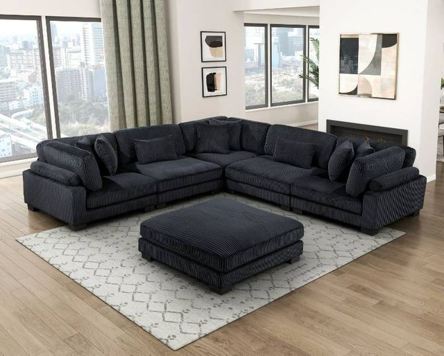 Homelegance® Traverse 6-Piece Black Modular Sectional with Ottoman-1