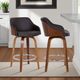 Armen Living Alec Brown/Walnut Bar Stool-1