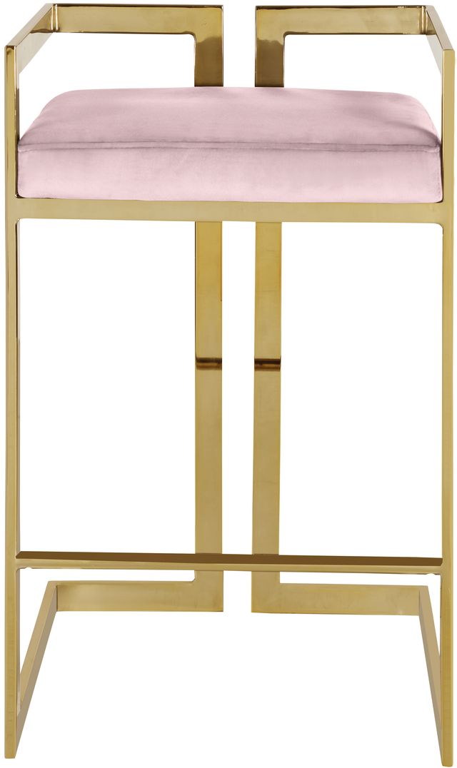Meridian Furniture Ezra Pink Velvet Counter Stool-2