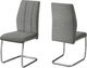Monarch Specialties Inc. 2-Piece Chrome/Grey Side Chair-4